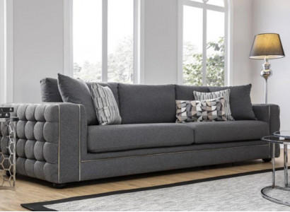 Luxury living room sofa, 2-seater, two-seater, gray couch, Chesterfield couches, new.
